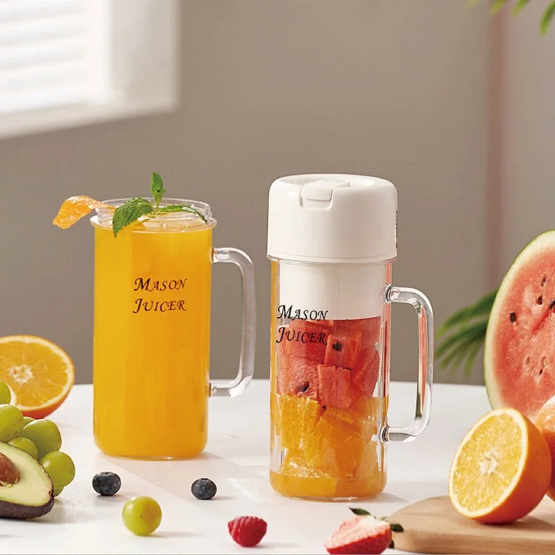 1500mAh Wireless Juicer Blender Mini Portable Drinking Cup Milkshake Mixer Juice Maker USB Rechargeable Home Juice Cup 500ml