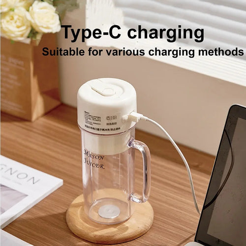 1500mAh Wireless Juicer Blender Mini Portable Drinking Cup Milkshake Mixer Juice Maker USB Rechargeable Home Juice Cup 500ml